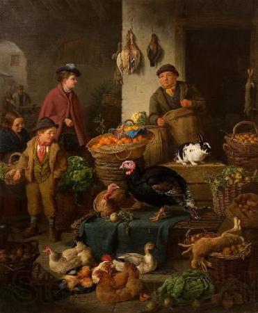 Henry Charles Bryant The Market Stall Norge oil painting art